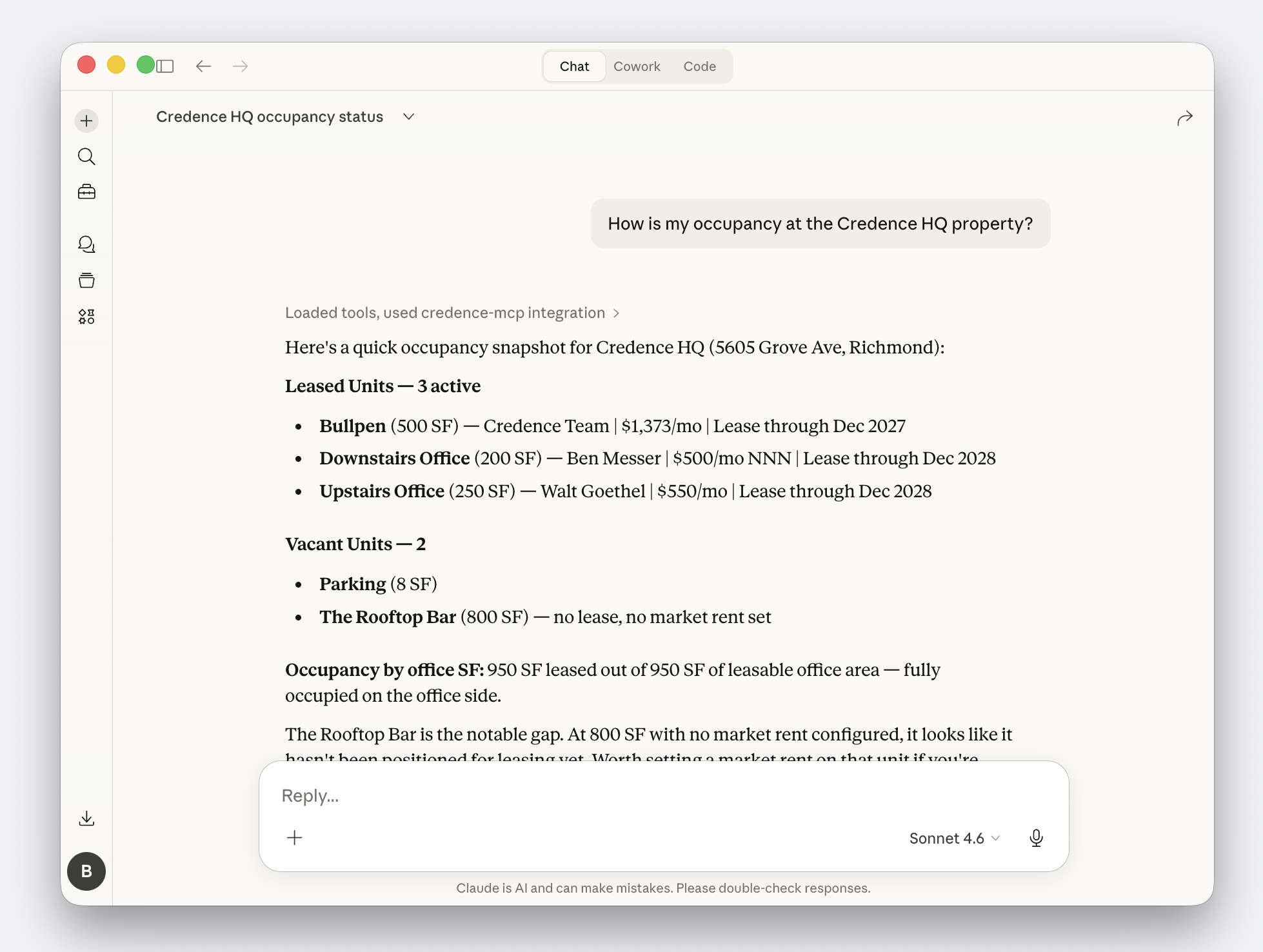 Credence product screenshot: answer any question on the fly